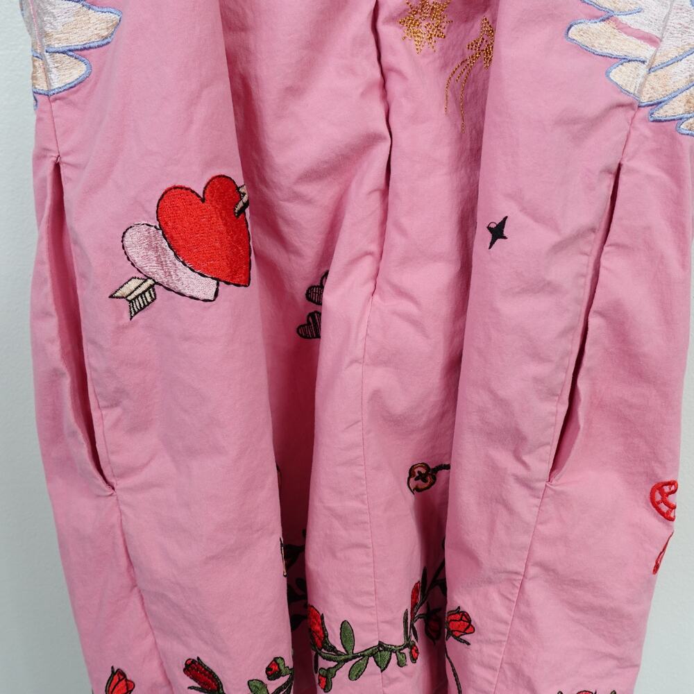 Maeve by Anthropologie Pink Swan Embroidered Bow Mini Shift Dress - Picture 6 of 16